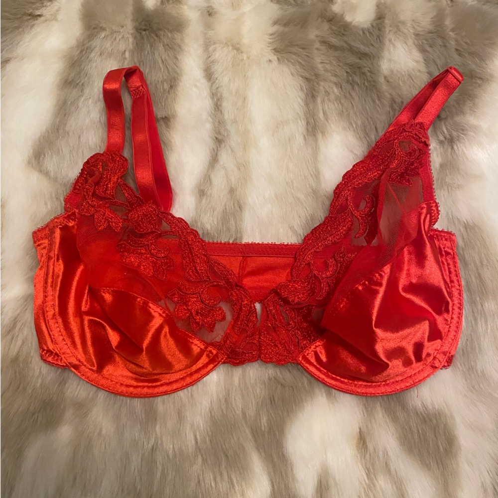 Vintage Red Christian Dior Bra 34D
